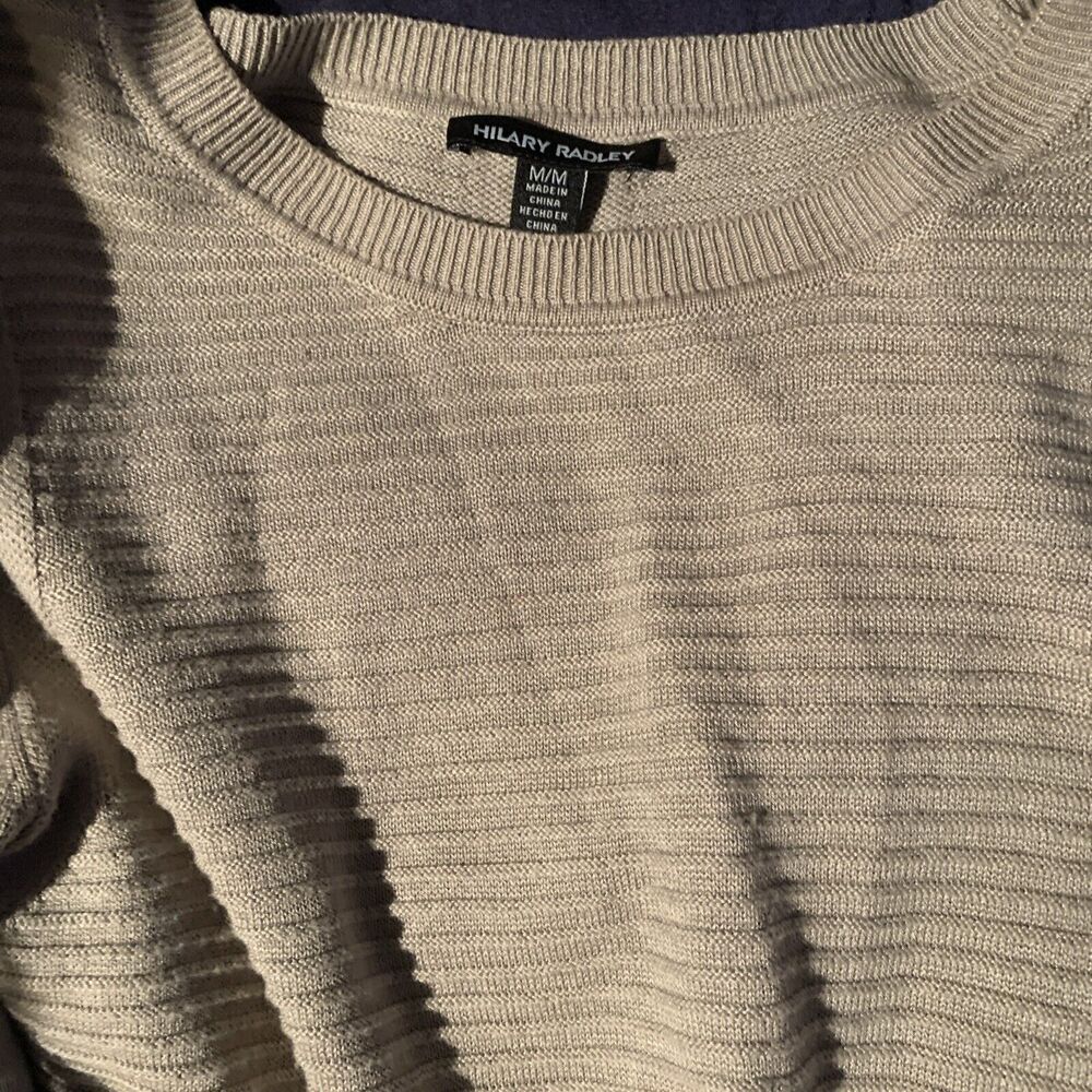 Hilary Radley Ribknit Long Sleeve Twofer Sweater Size MED Layered Accent hem